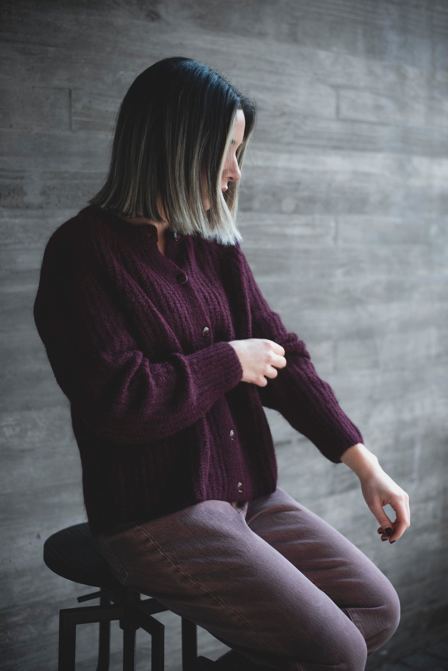 Cardigan Ciruela