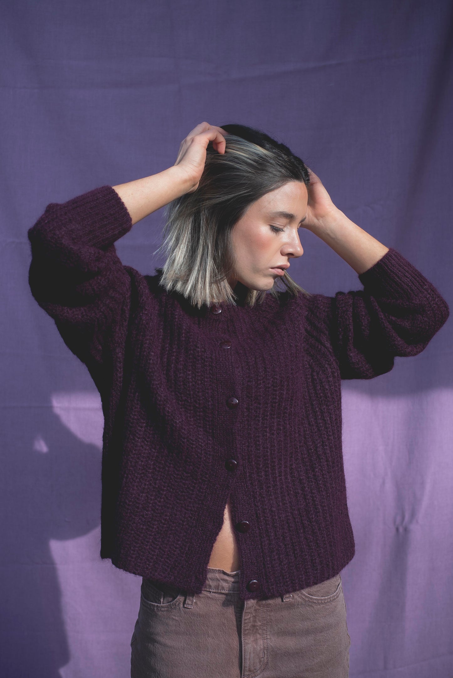 Cardigan Ciruela