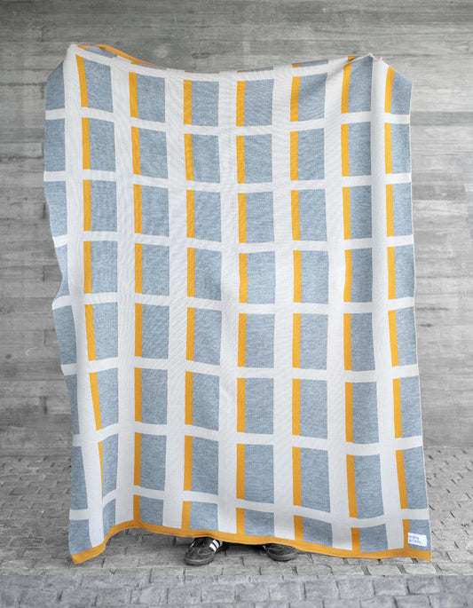 Manta Cuadrille mostaza