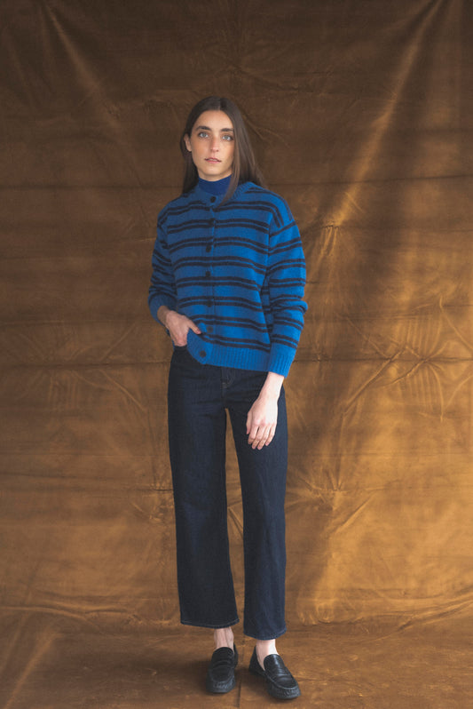 Cardigan rayas Azul cobalto