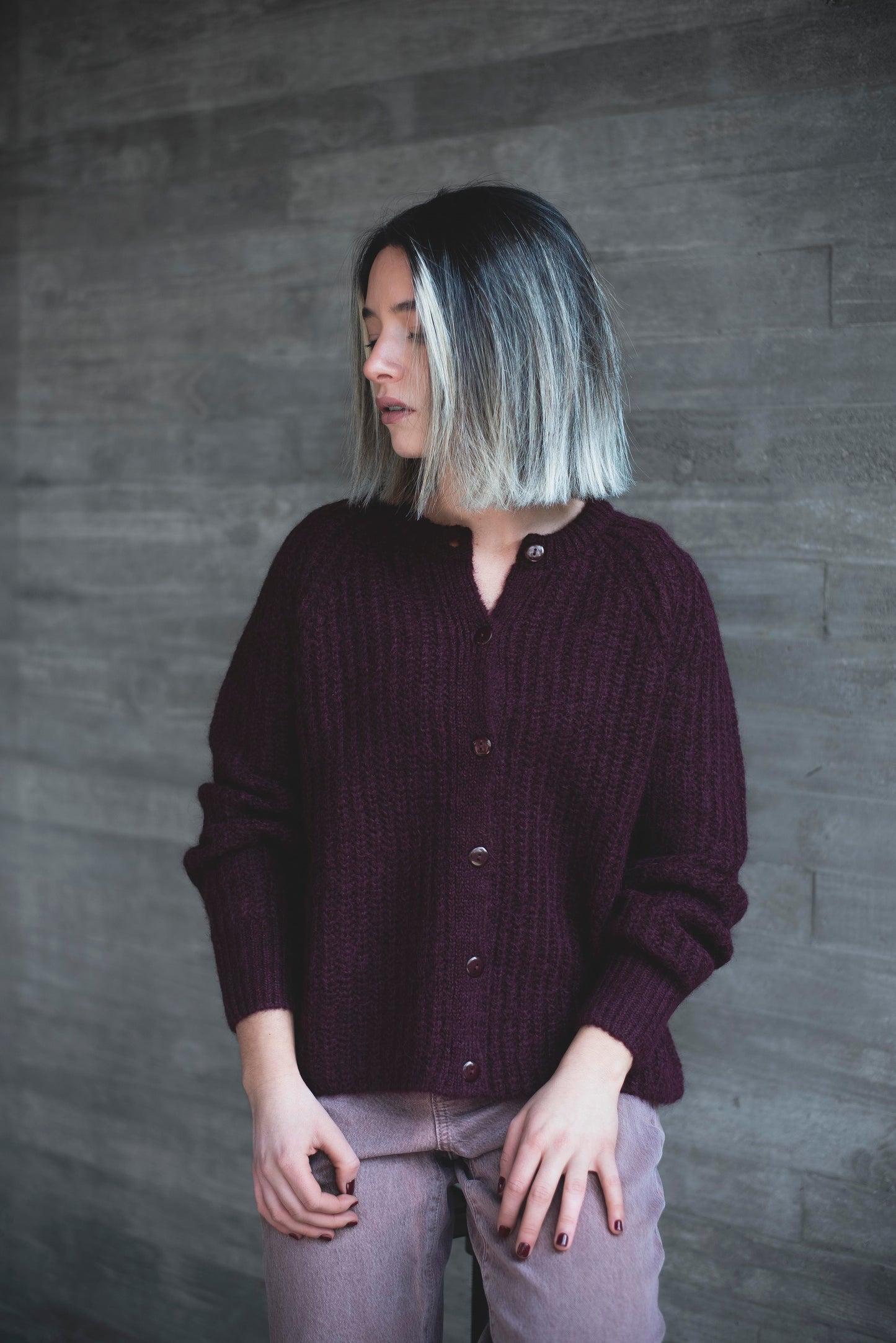 Cardigan Ciruela