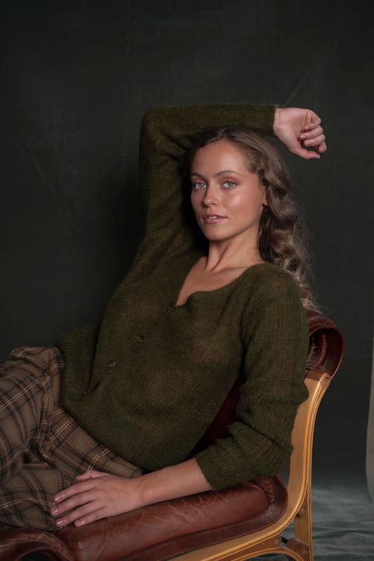 Cardigan liviano Verde musgo