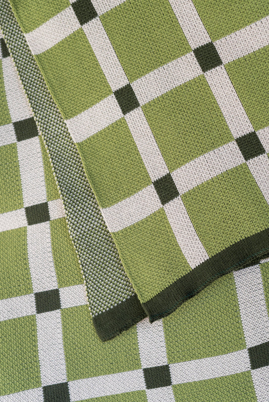 Manta Cuadrillé Verde pistacho