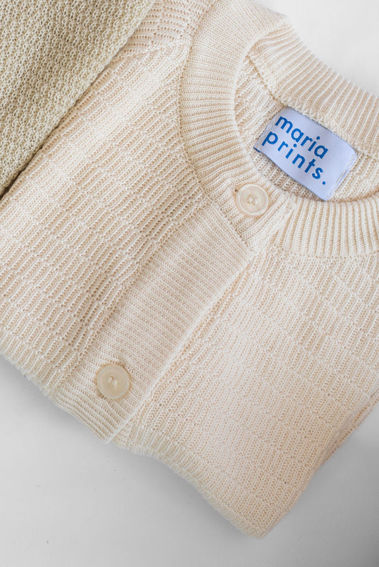 Cardigan algodón crudo