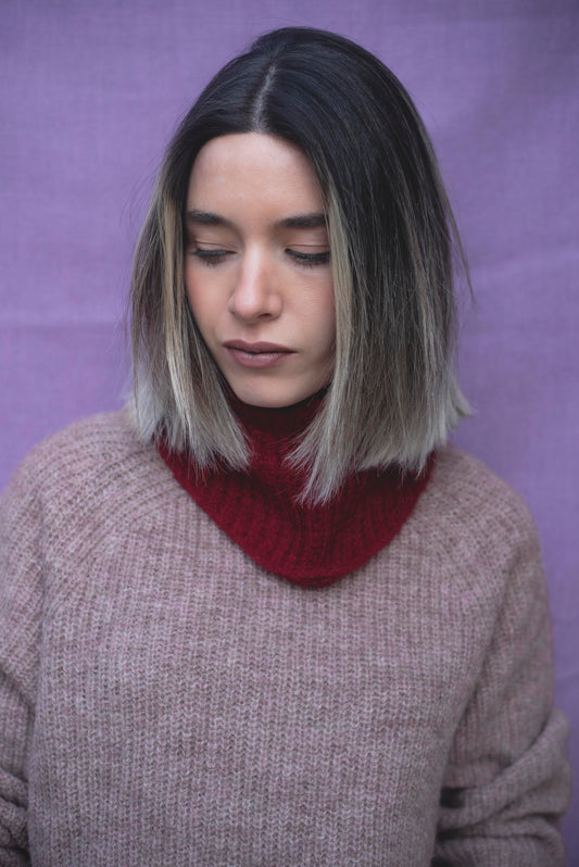 Bandana alpaca Burdeo