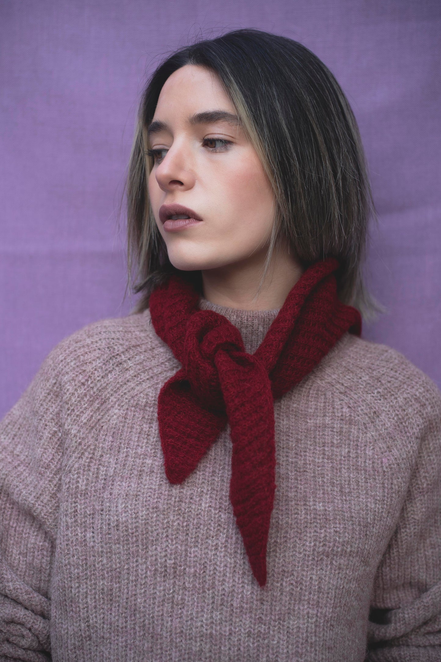 Bandana alpaca Burdeo