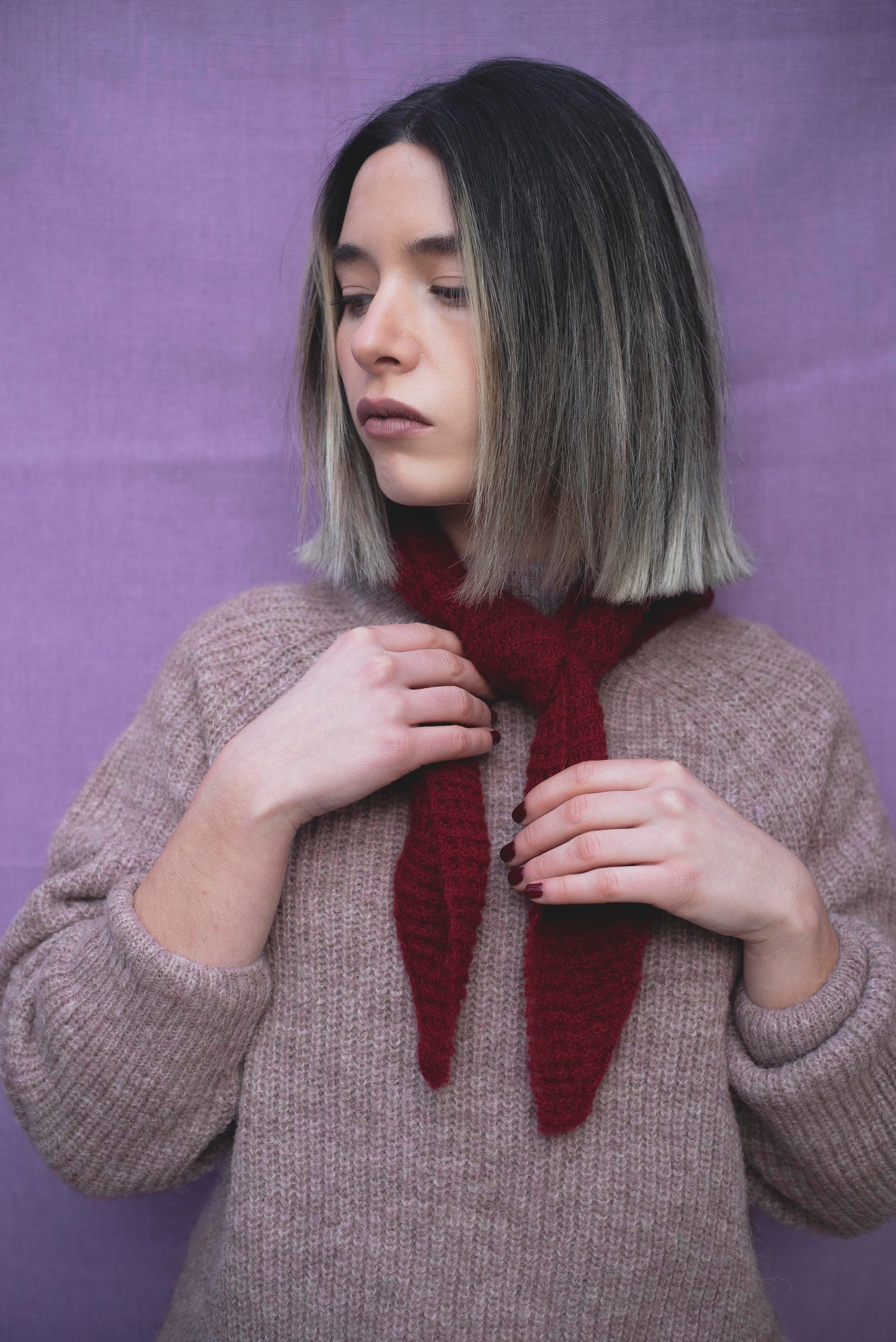 Bandana alpaca Burdeo