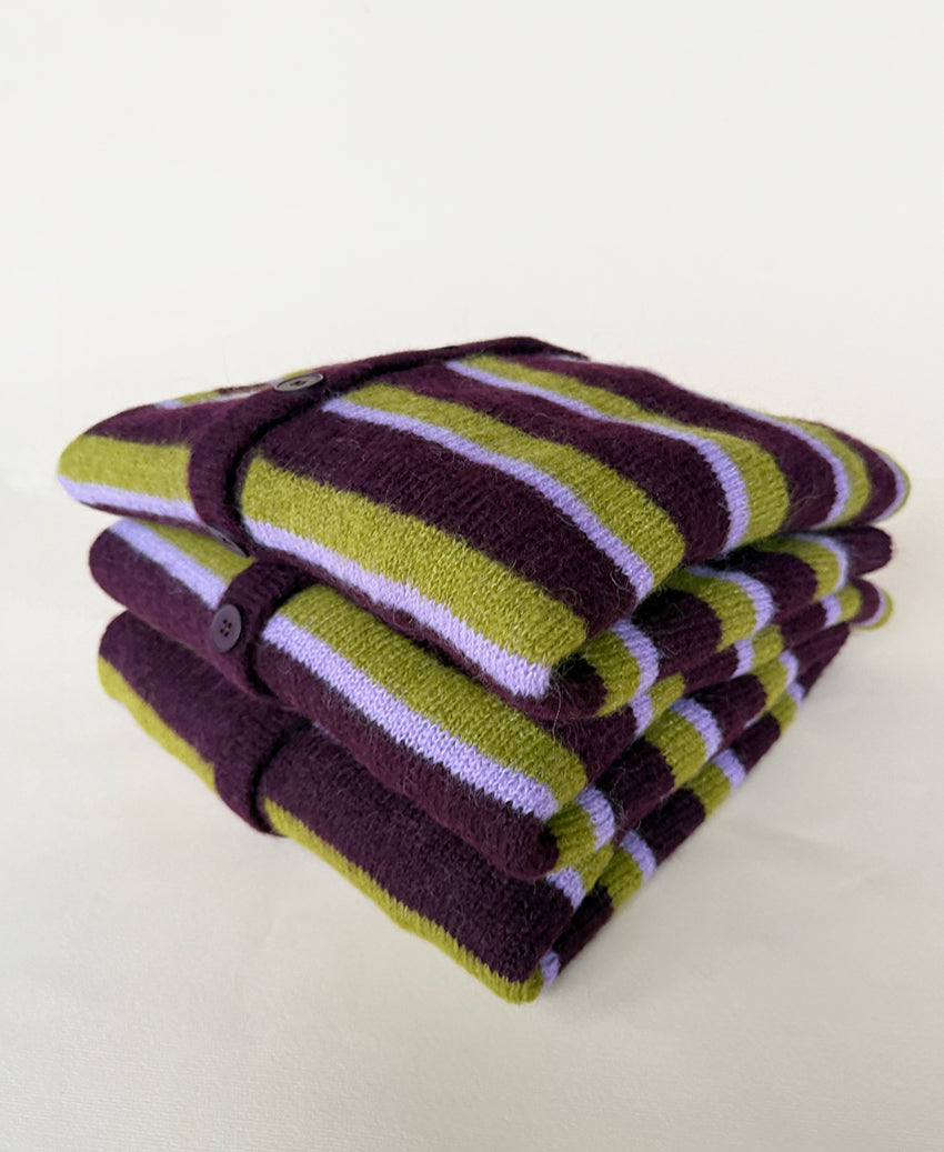 Cardigan rayas Ciruela