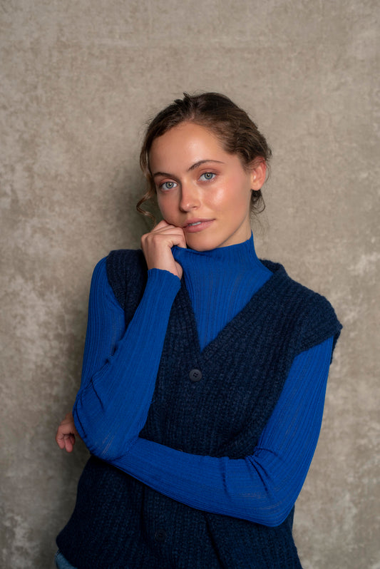 Cardigan sin mangas Azul marino