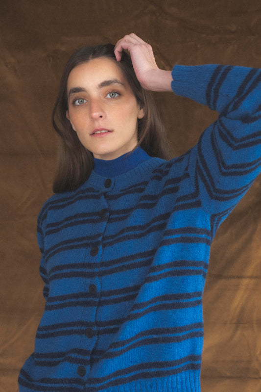 Cardigan rayas Azul cobalto