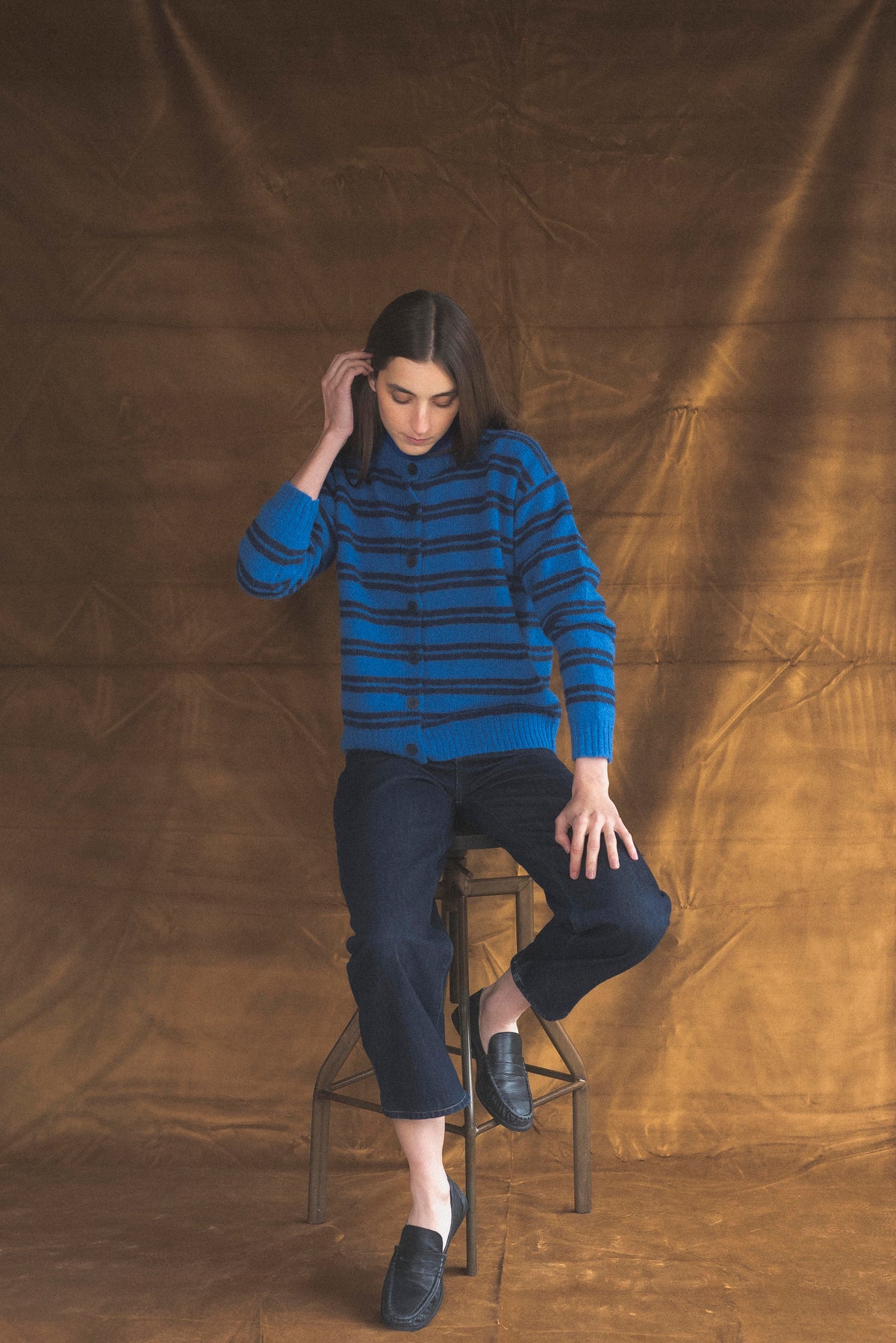 Cardigan rayas Azul cobalto