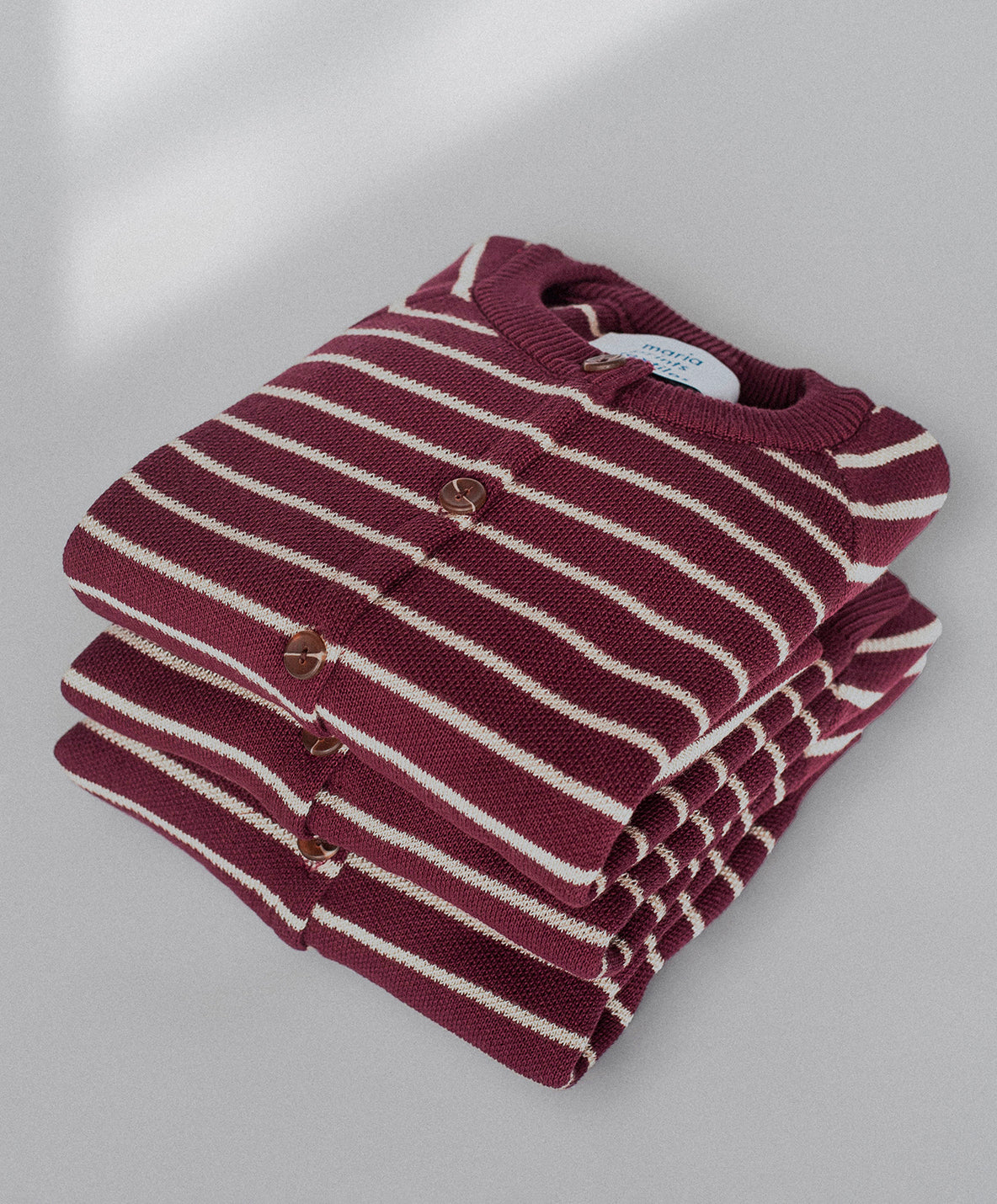 Cardigan rayas burdeo