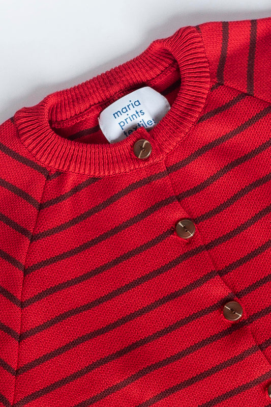 Cardigan rayas Rojo