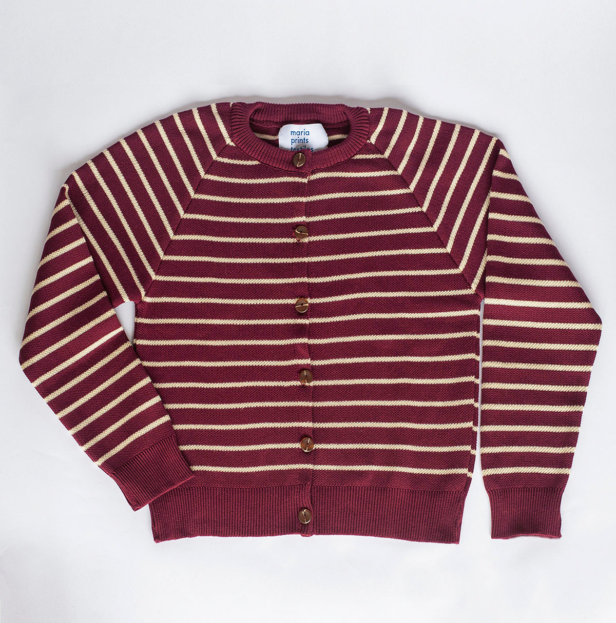 Cardigan rayas burdeo