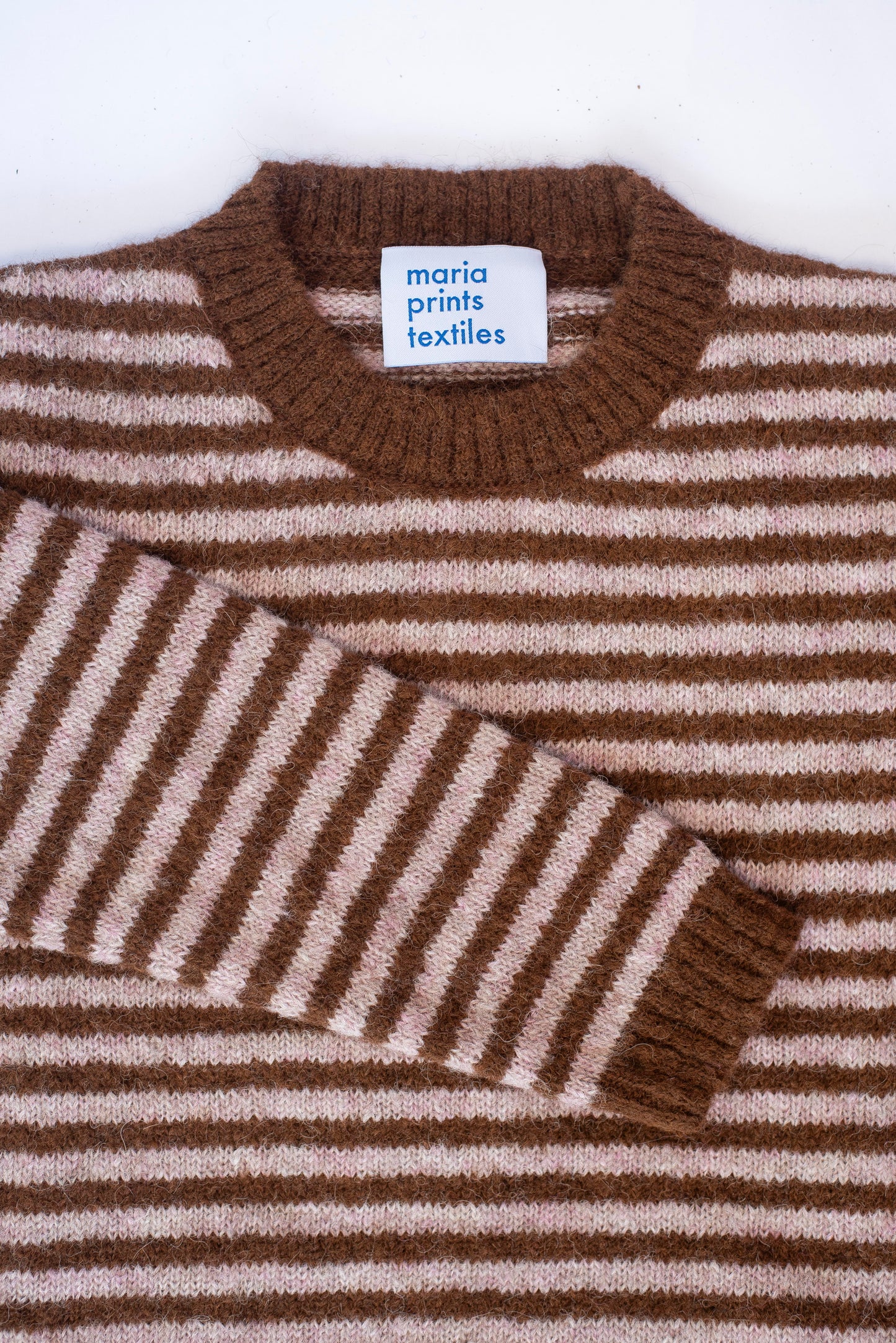 Sweater rayas Camel y rosa