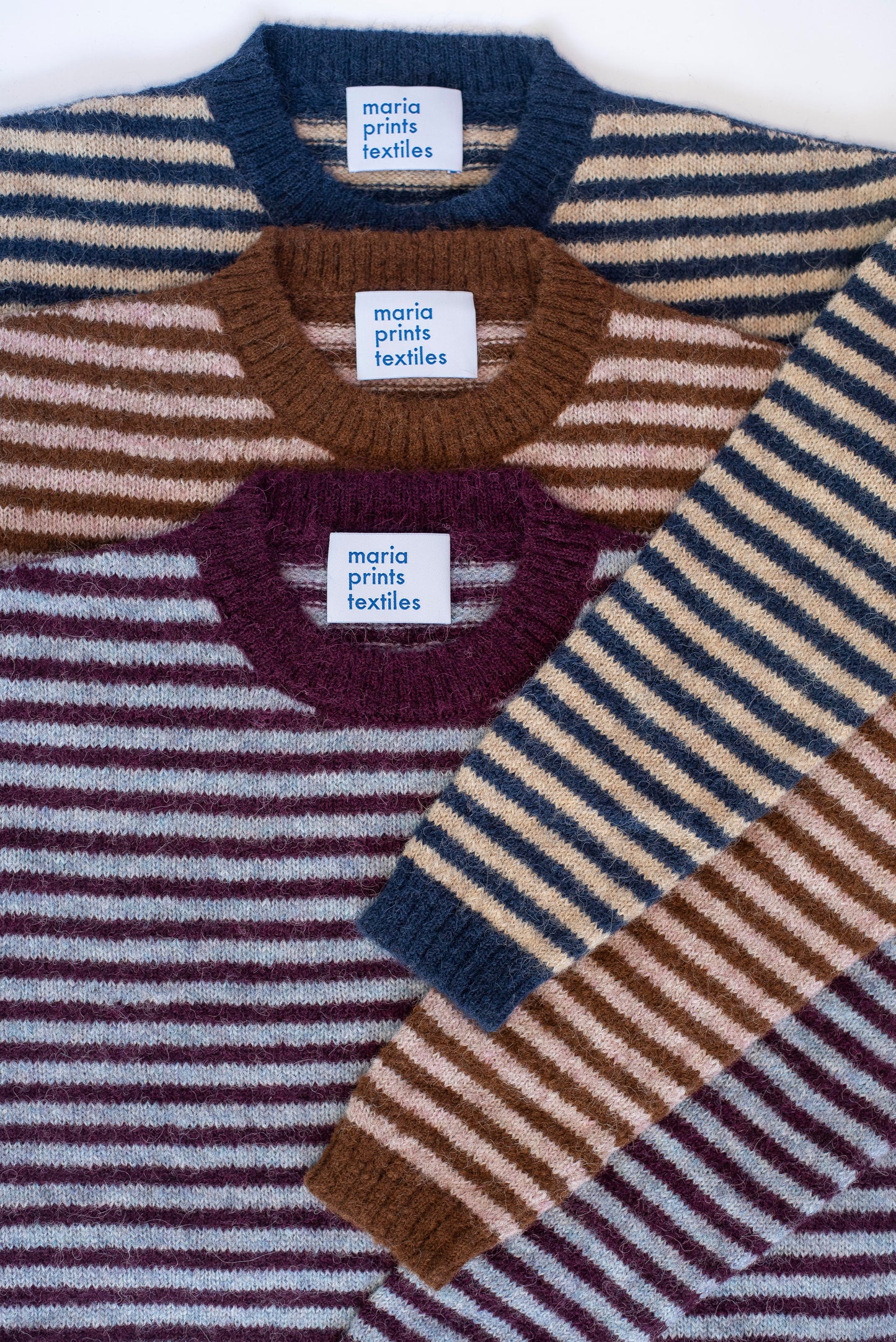 Sweater rayas ciruela y celeste