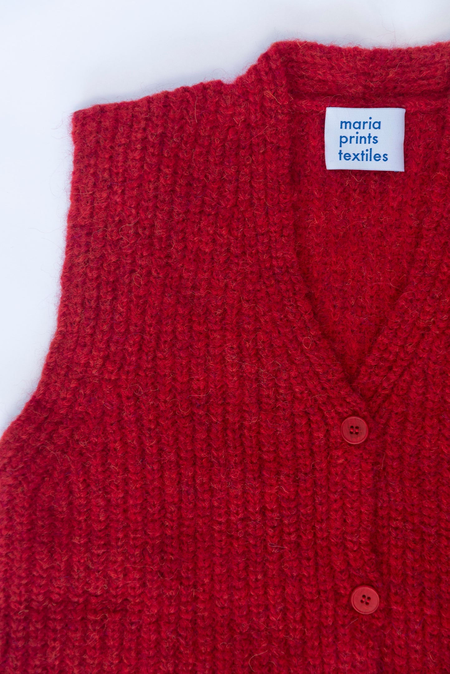 Cardigan sin mangas Rojo Cereza