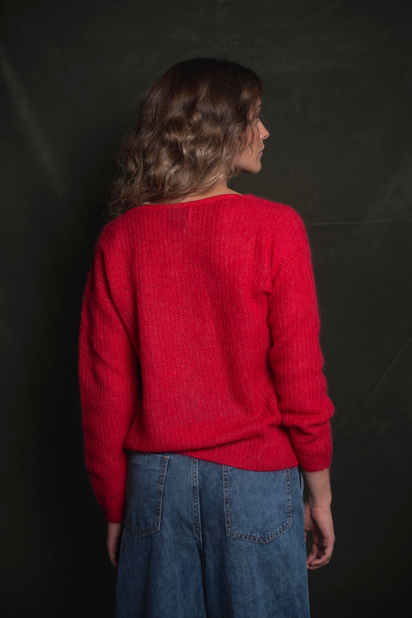 Cardigan liviano Rojo