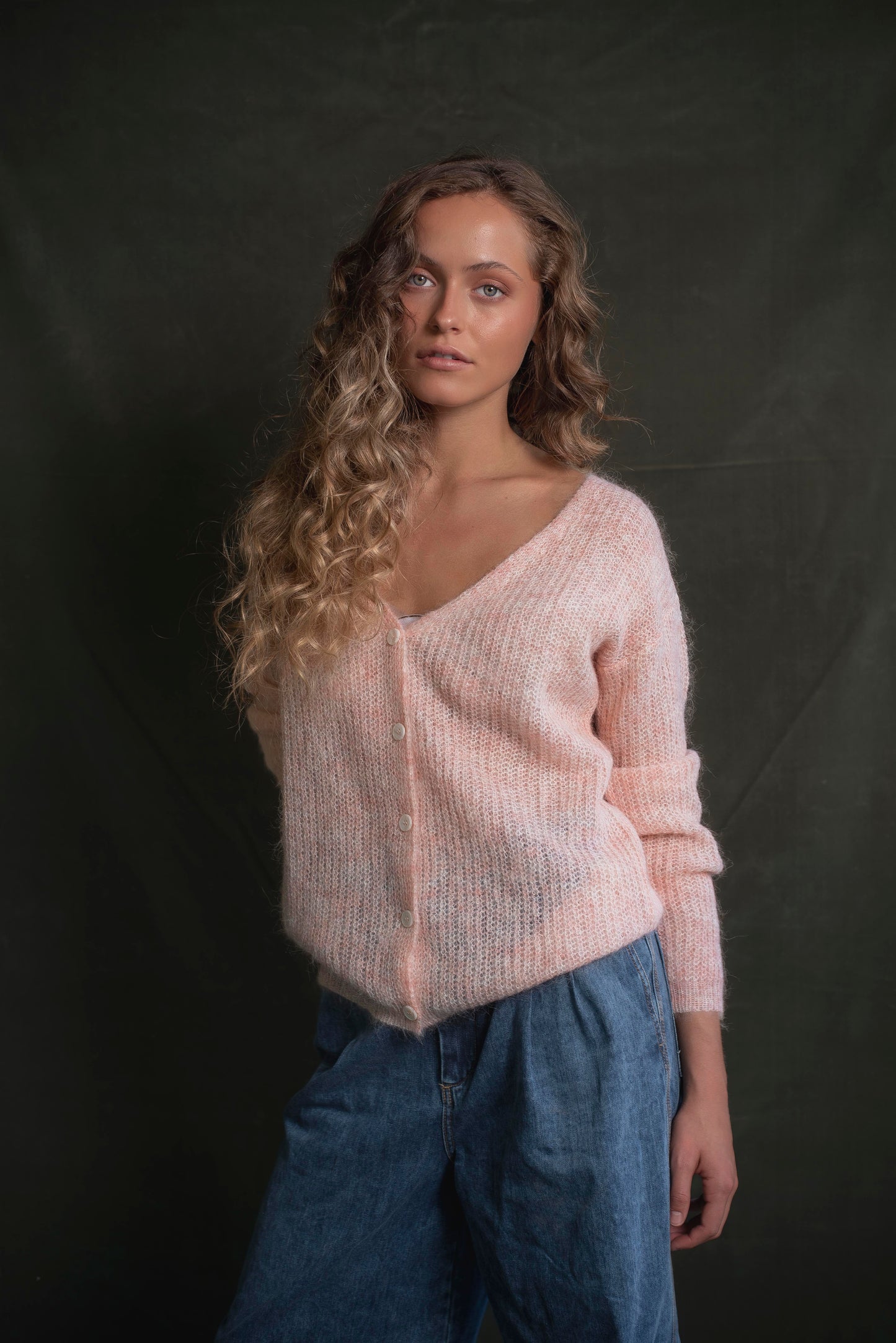 Cardigan liviano Rosa