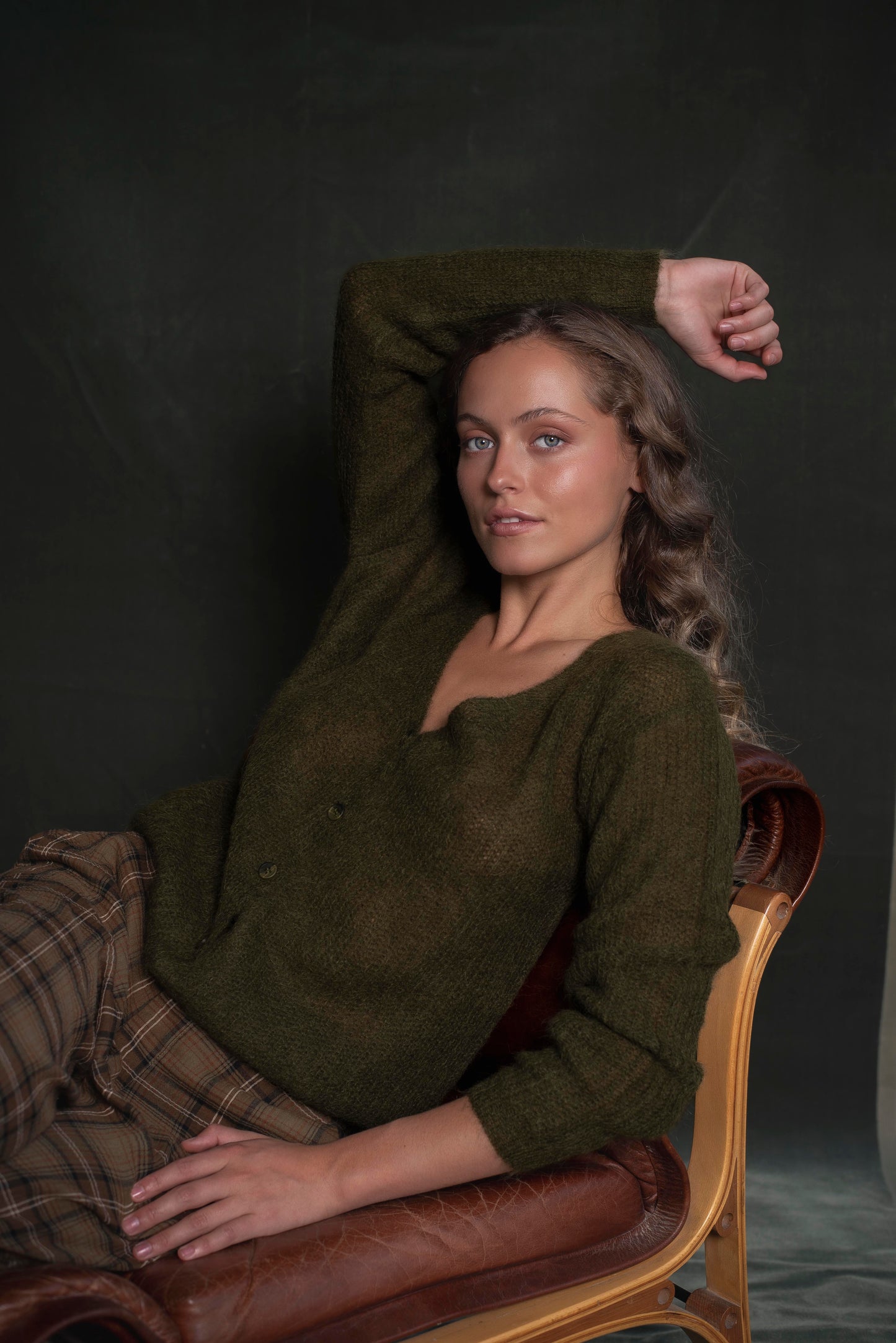 Cardigan liviano Verde musgo