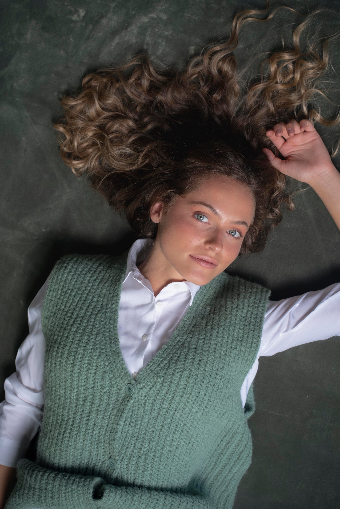 Cardigan sin mangas Verde jade