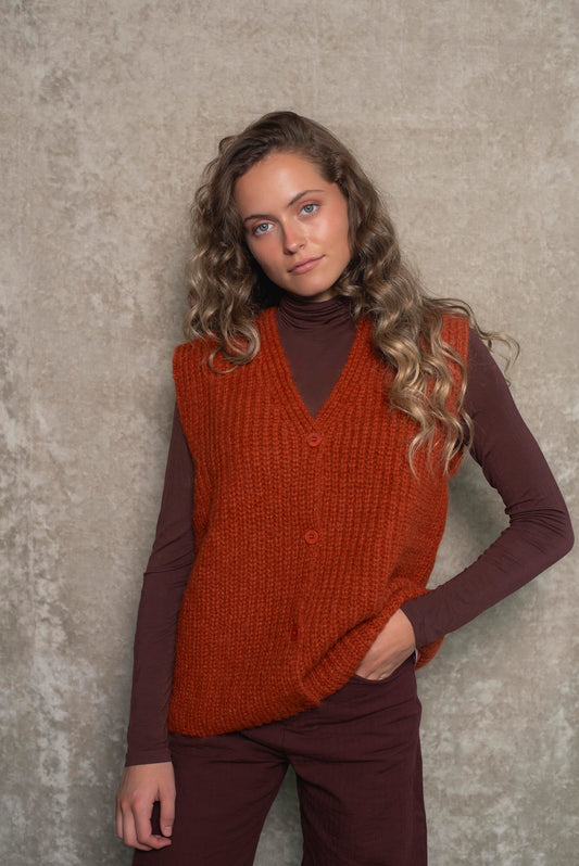 Cardigan sin mangas Mandarina