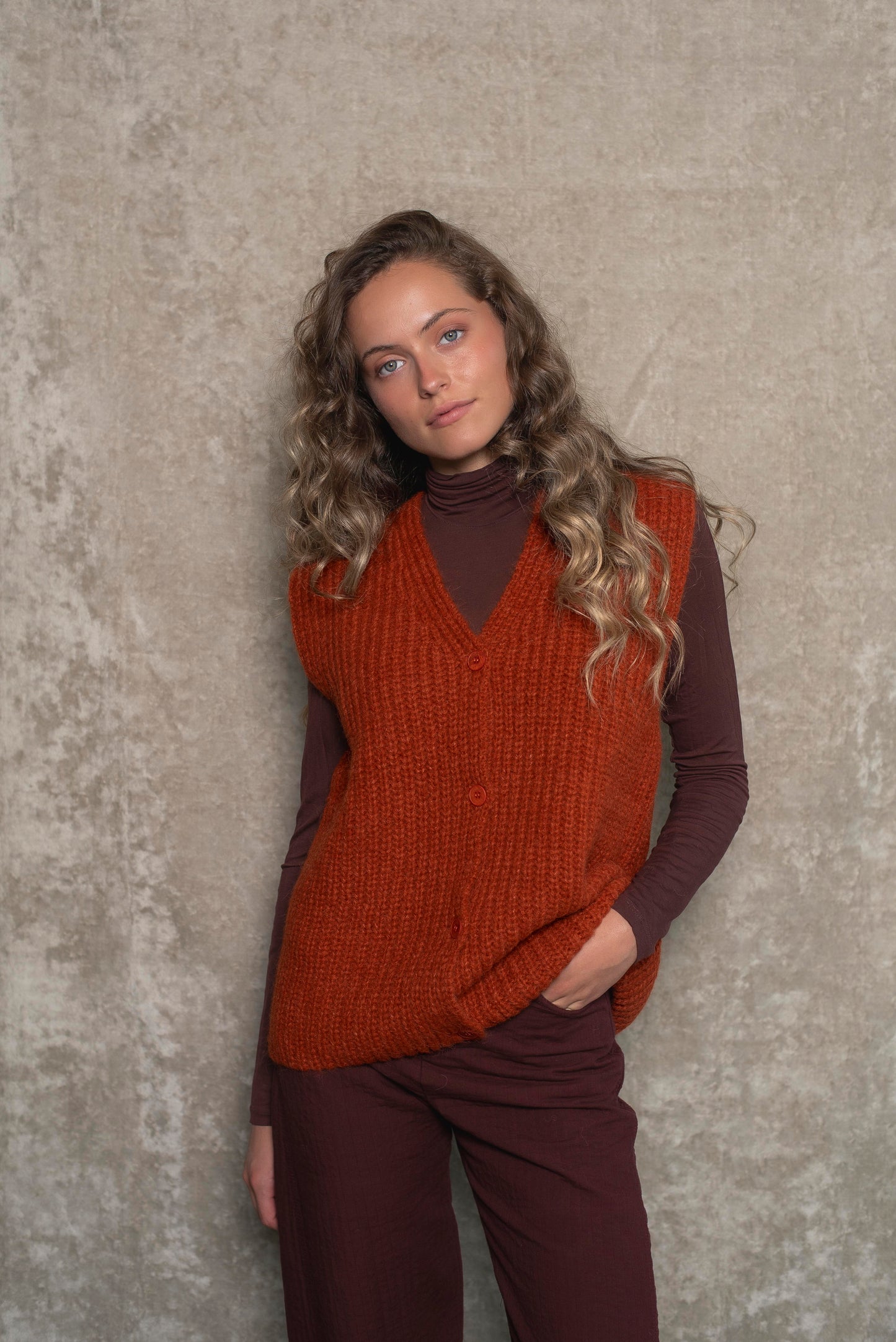 Cardigan sin mangas Mandarina