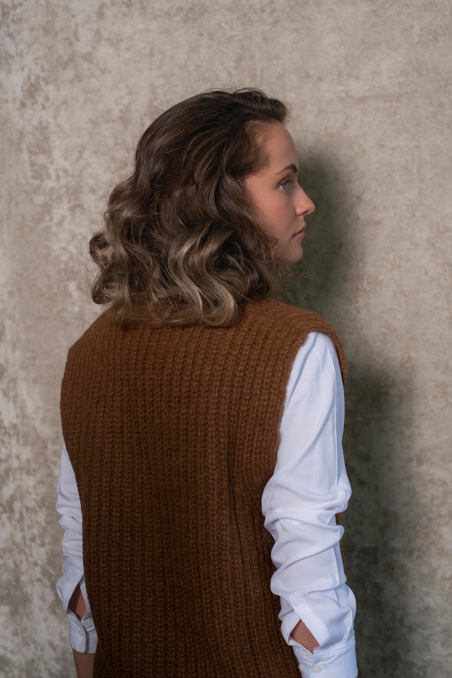 Cardigan sin mangas Camel