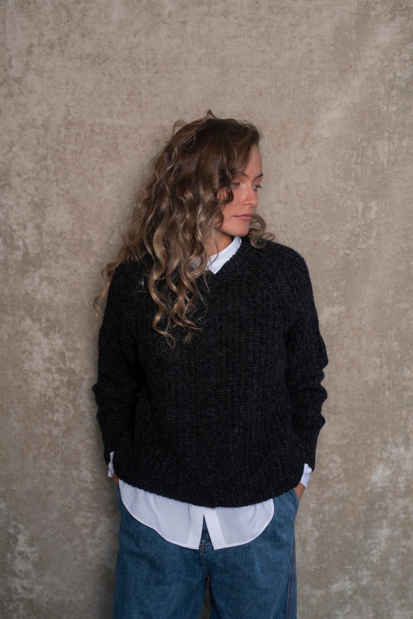 Cardigan Gris grafito