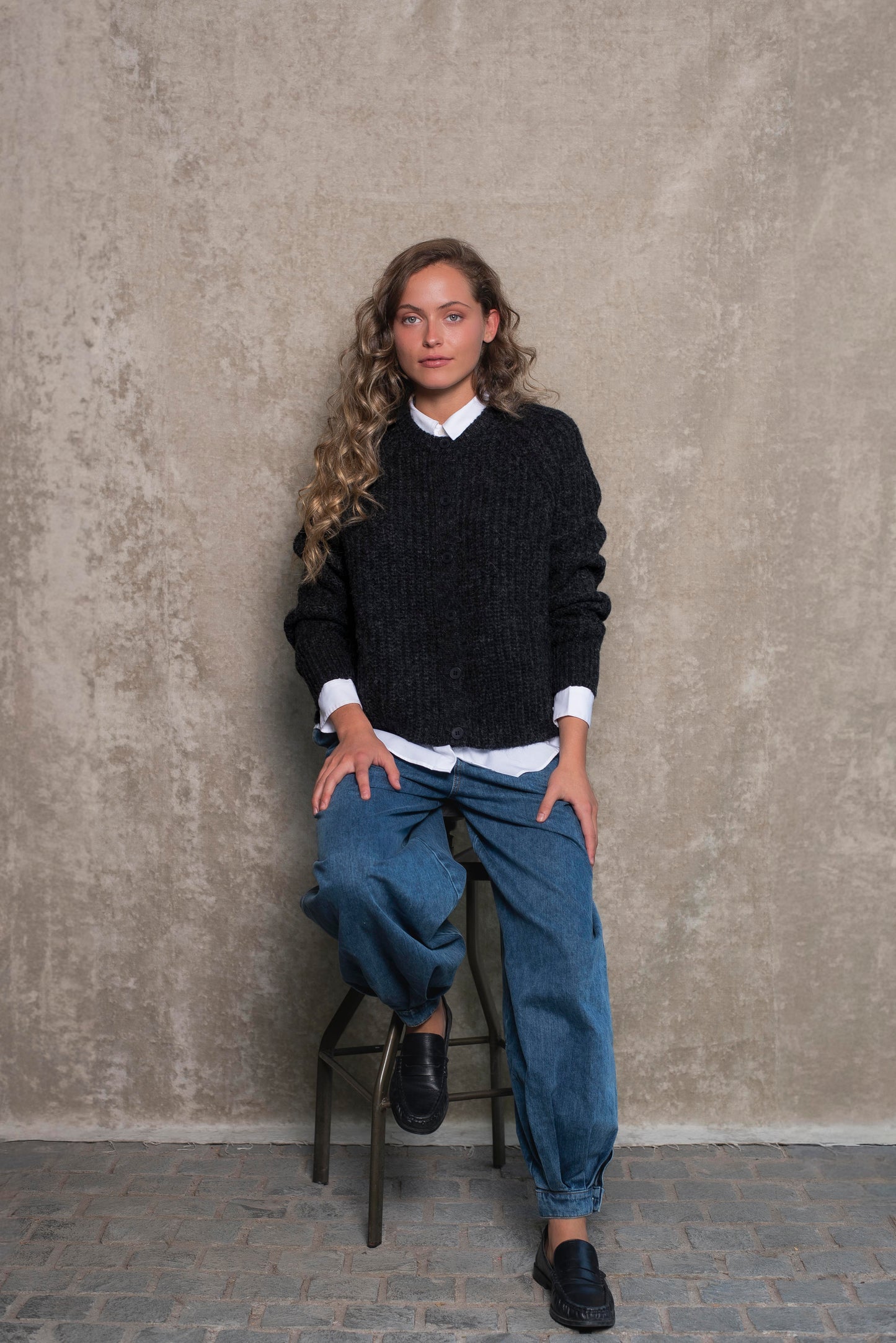 Cardigan Gris grafito