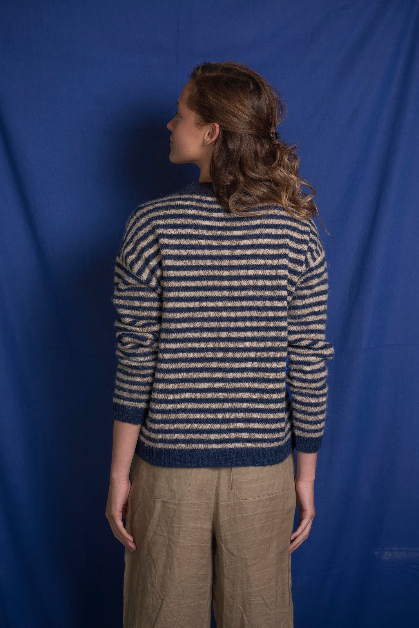 Sweater rayas azul y beige