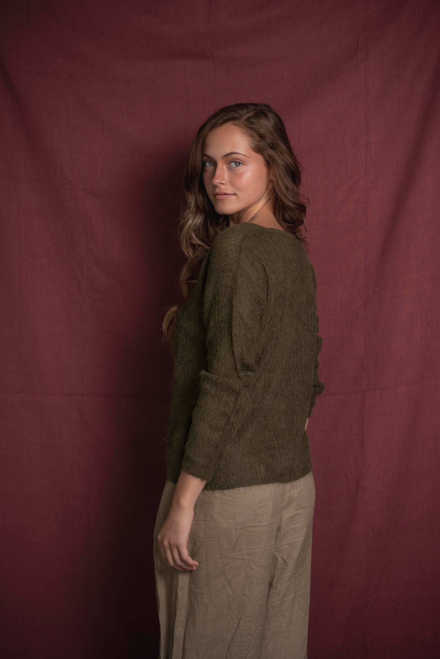 Cardigan liviano Verde musgo