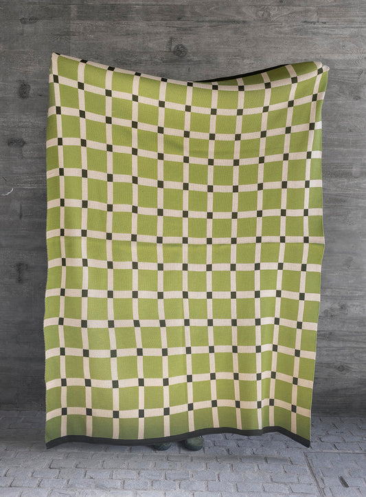 Manta Cuadrillé Verde pistacho
