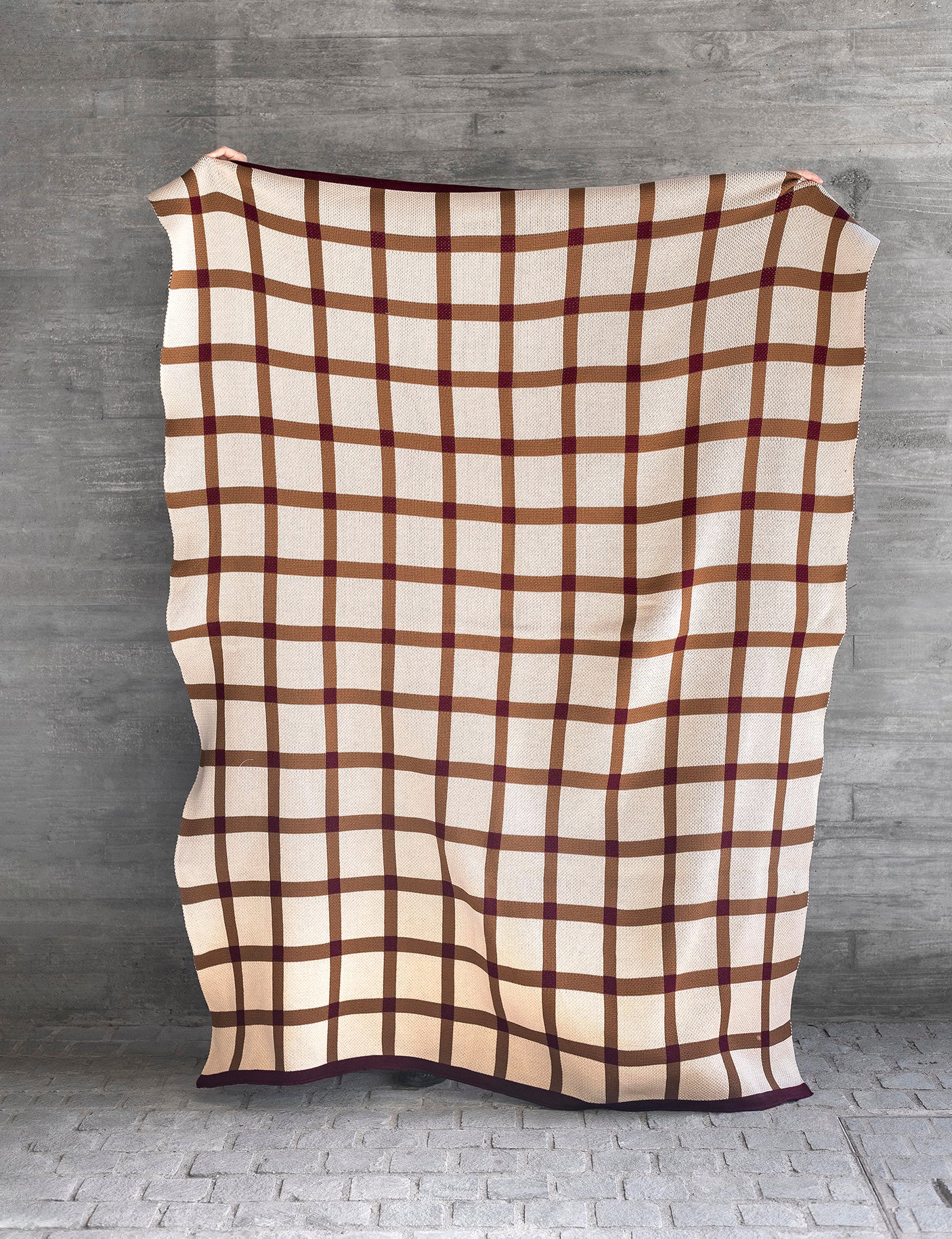 Manta Cuadrillé Arena y camel