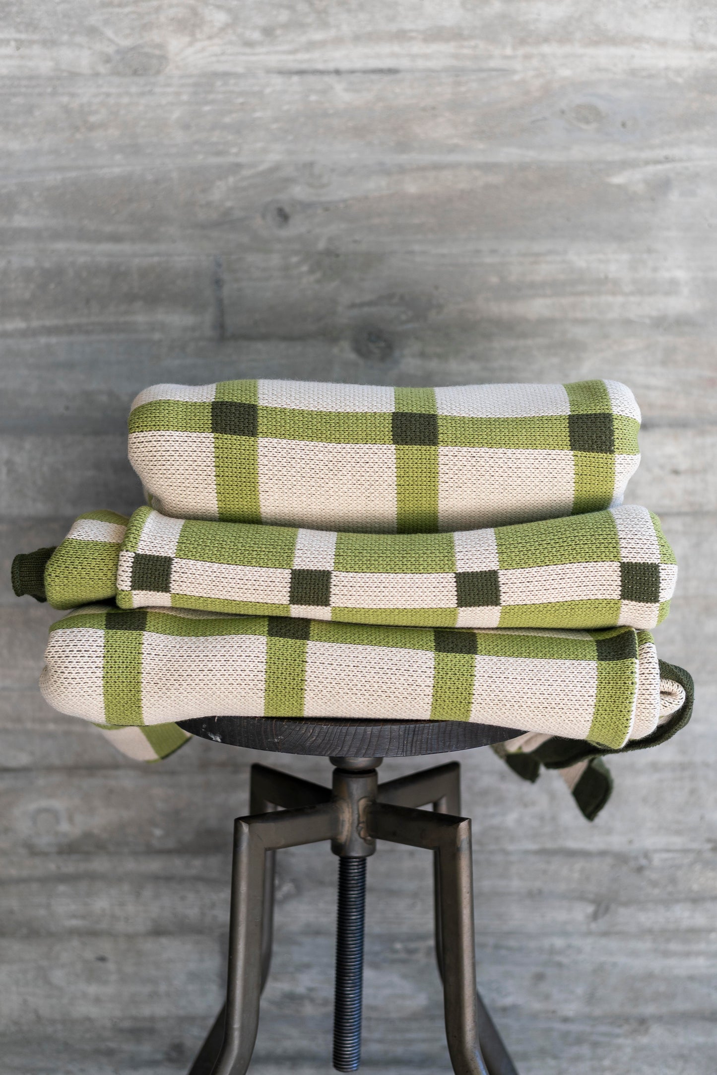 Manta Cuadrillé Verde pistacho