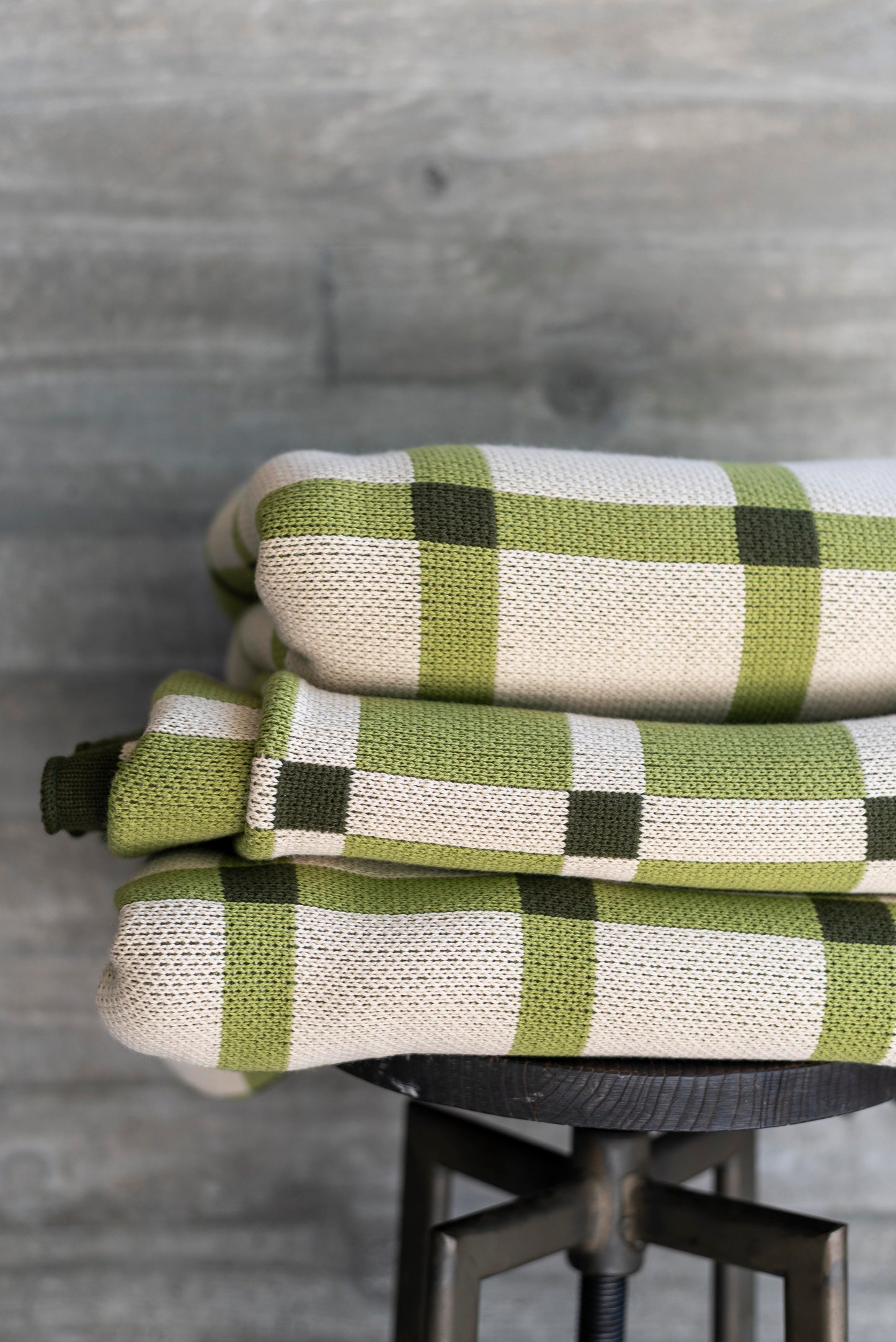 Manta Cuadrillé Verde pistacho