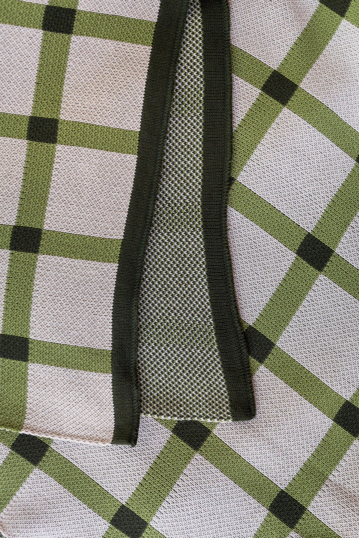 Manta Cuadrillé Crudo y verde