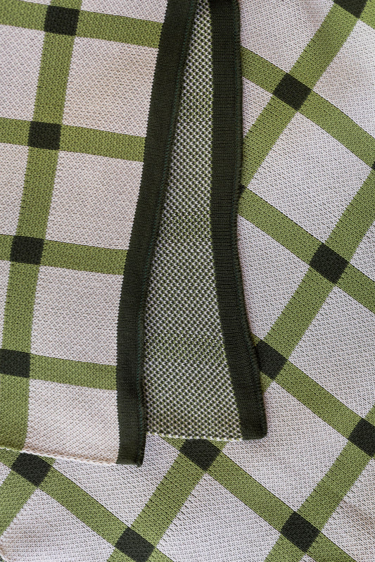 Manta Cuadrillé Crudo y verde