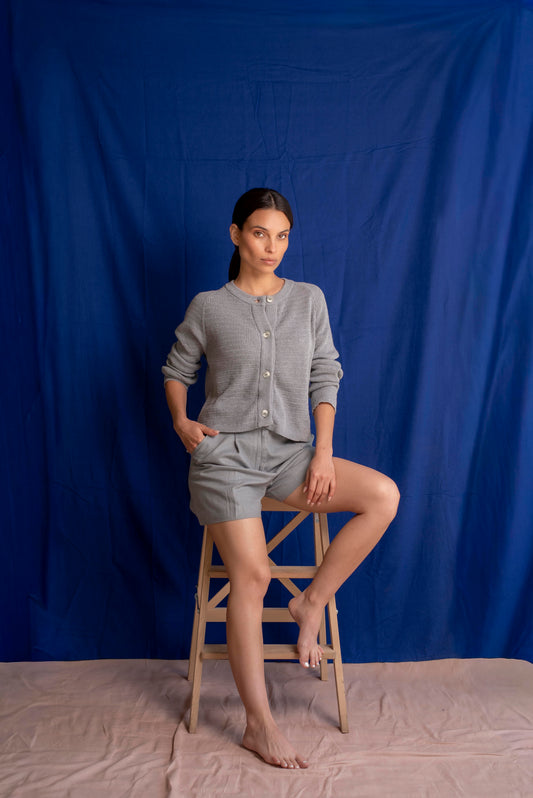 Cardigan algodón gris