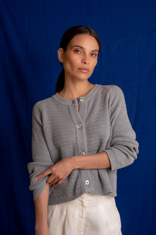 Cardigan algodón gris