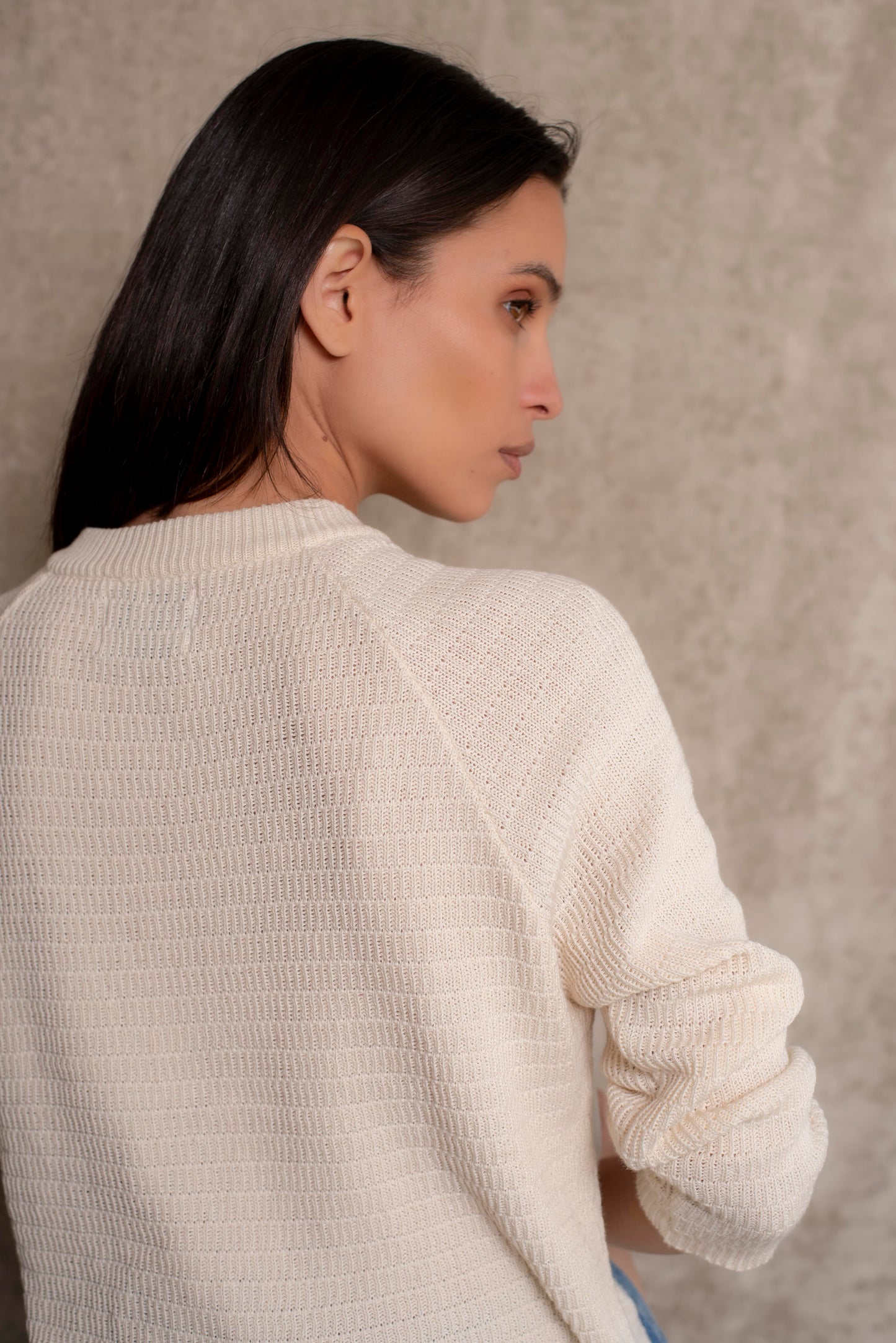 Cardigan algodón crudo