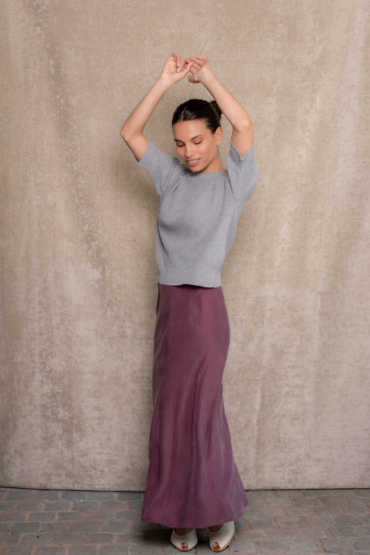 Polera manga corta gris