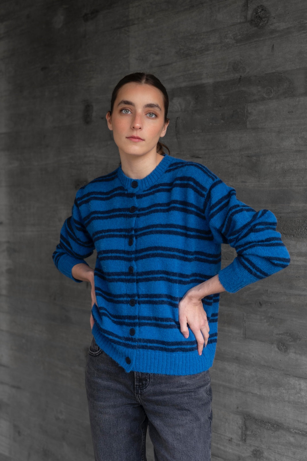 Cardigan rayas Azul cobalto