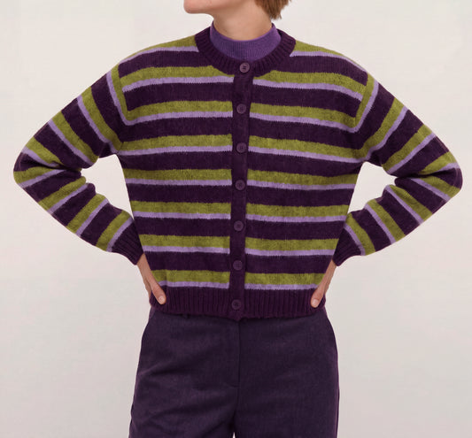 Cardigan rayas Ciruela