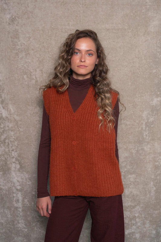 Cardigan sin mangas Mandarina