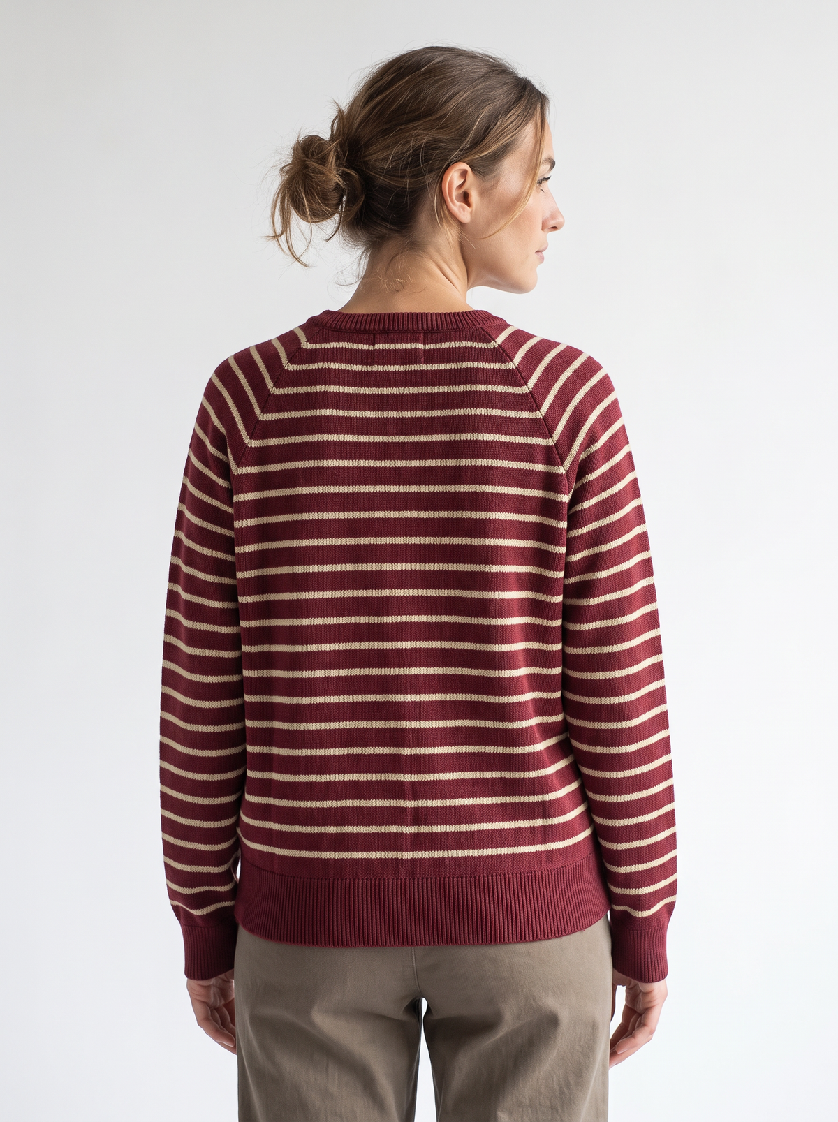 Cardigan rayas burdeo